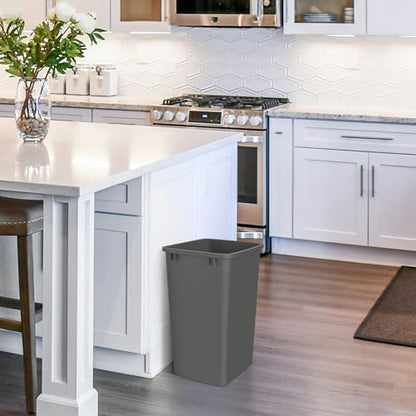 Rev-A-Shelf Double Pullout Garbage Trash Cans for Kitchen Cabinets, 35 Qt - color: Dark Gray, style: 2 Pack