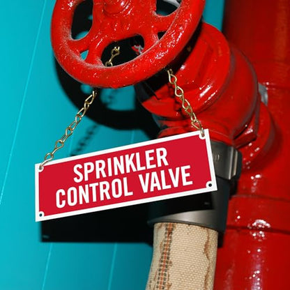 SmartSign - SE-5032-ERE-REF-2x6 "Sprinkler Control Valve" Tag | 2" x 6" Engineer Grade Reflective White on Red (Pack of 3) - size: 2" x 6" (Pack of 3)
