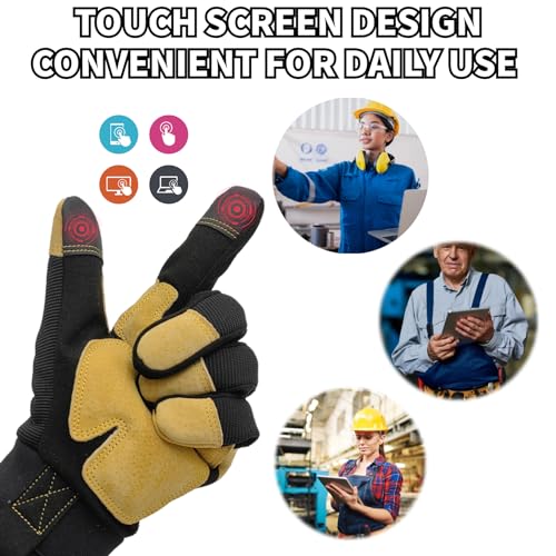 Work Gloves,Mechanic Glove Men&Women,Black+Yellow,Medium - color: Yellow+black, size: Medium