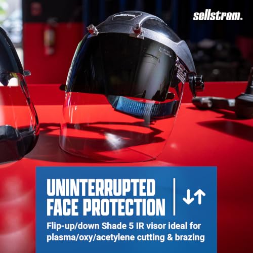 Sellstrom DP4 Anti-Fog Clear Tint Face Shield & Flip-Up IR Visor ANSI Z87.1 - style: Shade 5 Infrared Visor