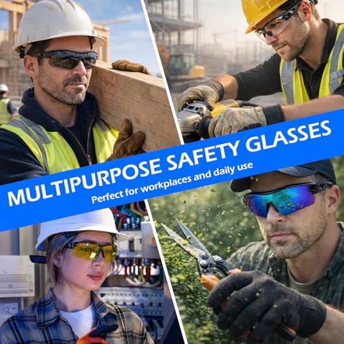 OXG Work Safety Glasses for Men Women, ANSI Z87.1 UV Protection - color: 12p-clear