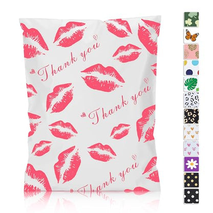 JinRuiKJ Thank You Poly Mailer 10x13 25 Pack, Red Lips Design - color: Red Lip, size: 10x13'' - 25 Pack