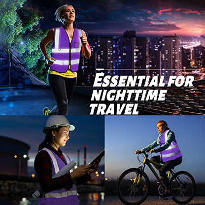 EBOOT 20 Pack Safety Vest High Visibility Reflective, Purple - color: Purple