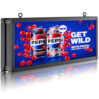 P10 39"x14" Double-Sides LED Advertising Sign Outdoor Digital Billboard with High Brightness, WiFi Programmable for Stores, HD Image/Text Display, Weatherproof & Energy Efficient - size: 39''x14''