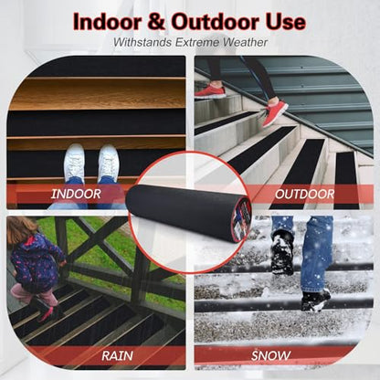 S&X Anti Slip Tape 18in x 40ft Grip Tape for Stairs & Floors, Black - size: 18 inches x 40 feet