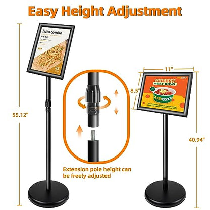 Adjustable Pedestal Sign Stand, Floor Standing Sign Holder for Display