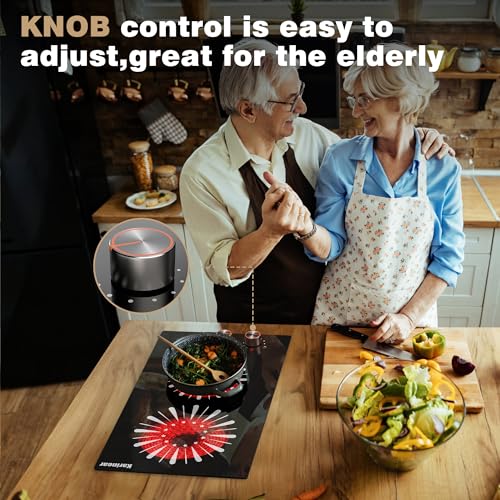 Karinear 2 Burners Electric Cooktop, 12 Inch Electric Stove 110v Plug in - color: BlackSliver 12 inch
