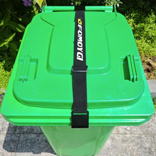 1PC Metal & Rubber Double-Claw Trash Can Bin Lid Lock Straps for Animals, Outdoor Raccoon Garbage Can Bin Lid Locks Bungee Cord for 28-96 Gallons, Black Hooks - Patented Pending - color: BLACK double-hook, size: 1 PC