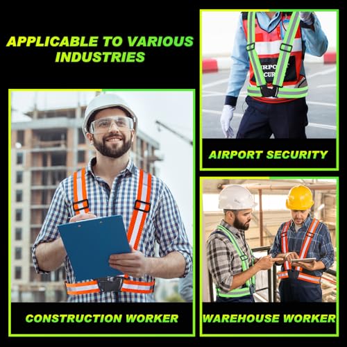 Hercicy Reflective Vest High Visibility Safety Vests Bulk - color: Green, Orange