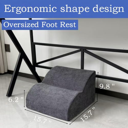 Foot Rest for Under Desk at Work.Multifunctional 3-Tier Foot Stool - color: Standard-dark Grey