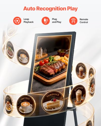 VEVOR 32 in Indoor Digital Signage Floor Standing Advertising Display Kiosk, with WiFi HDMI/USB Input Android OS, 178° Wide View, LCD Screen Interactive Monitor, Commercial Totem Vertical Poster - size: 32"-Non Touchscreen