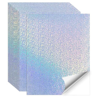 Printable Sticker Paper, Holographic Printable Stickers Paper, Laser/Inkjet Printing- Letter Size(8.5" x 11”- 20 Sheets) - color: Holographic-2, size: 8.5" x 11"