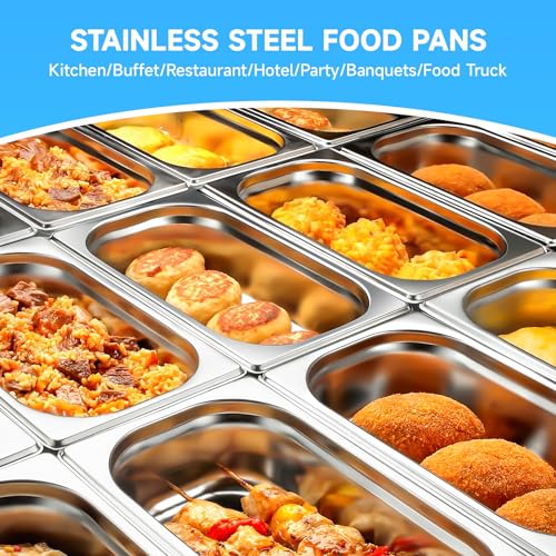 Hotel Pans With Lids 1/2 Half Size 4 Inch Stainless Steel Steam Table Pan - color: 1/2 Size, size: 4" Deep