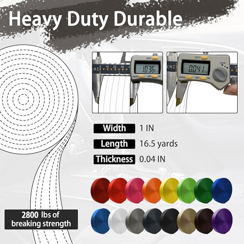Polyester Webbing Strap 16+Colors – 1"&1.5"&1.9" – 16.5 25 33 55 Yards Heavy Duty Webbing Roll, Flat Webbing Strap for Indoor&Outdoor Gear, DIY Crafting, Repairing - color: Pink, size: 1"-16.5 yards
