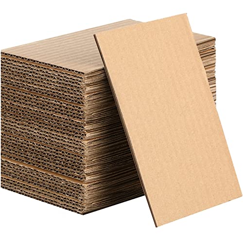 Zonon 50 Pack Corrugated Cardboard Sheets, 3 mm Flat, 4 x 6 Inch, Brown - color: Brown, size: 4 x 6 Inch