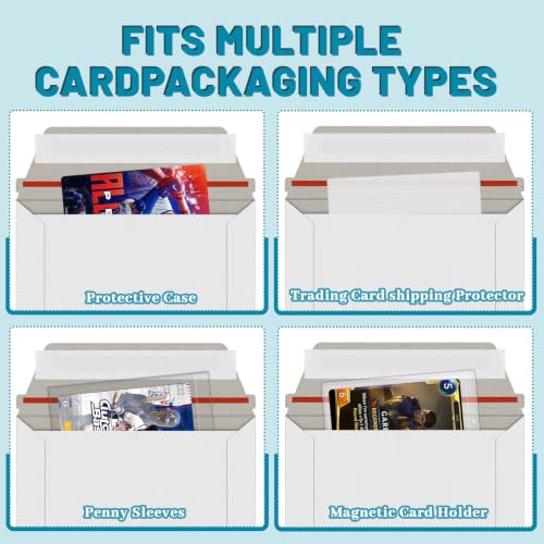 200 Pack Rigid Mailers 4.5x6.5 Inch Self Seal Document Mailers, 350GSM Protective Flat Cardboard Sturdy White Photography Envelopes for Trading Card, Photos, Document, Coins, Stamps - color: 4.5x6.5 Inch-200 Pack