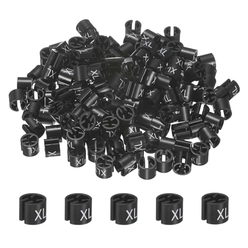 M METERXITY 100-Pack Clothes Hanger Markers, XL Size Garment Tag, Black - color: Black, size: X-Large