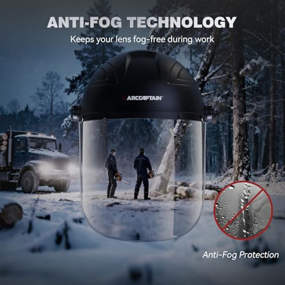 ARCCAPTAIN Blue Light Blocking Face Shield, Anti-Fog Full Face Mask - color: Blue-light + Fog-free