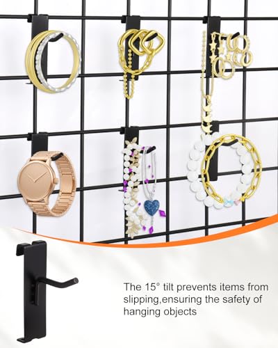 50 Pack Gridwall Hooks, 2 Inch Display Hooks for Wire Grid Wall Panels - size: 2inch-50Pcs-Black