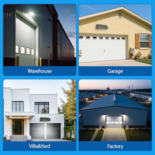 80W LED Wall Pack Light, with Dusk to Dawn with Photocell, 10400LM 80W/60W/40W Switchabie, 3000K/4000K/5000K Adjustable, 100-277 Vac Commercial Industrial LED Wall Light for Outdoor ETL