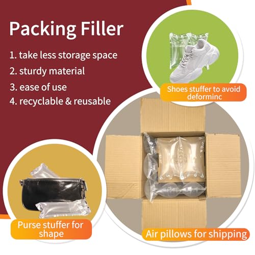Air Pillows for Shipping Inflatable Air Bags for Packing, 4.72" X 7.87" Air Pockets for Packaging Moving Supplies Box Filler Purse Shaper Alternative to Packing Peanuts, 150 Count - size: 4.72" * 7.87"(150 Count)
