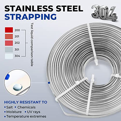 Stainless Steel Banding Strapping Kit - 3/4" x 100ft