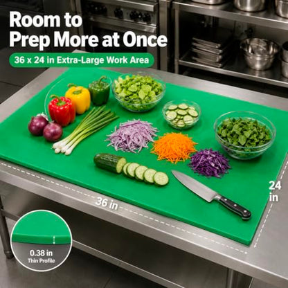 Commercial Cutting Board, 36 x 24 x 0.38 Inches, Green - color: Green, size: 36"L x 24"W