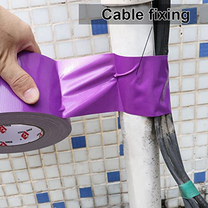 3 Inch Purple Duct Tape Waterproof,Heavy Duty,3 Inch x 60 Yards,9 Mill Thick Industrial Grade Duct Tape Purple,No Residue,Strong,Flexible and All Weather,Professional for Indoor & Outdoor Use - color: purple
