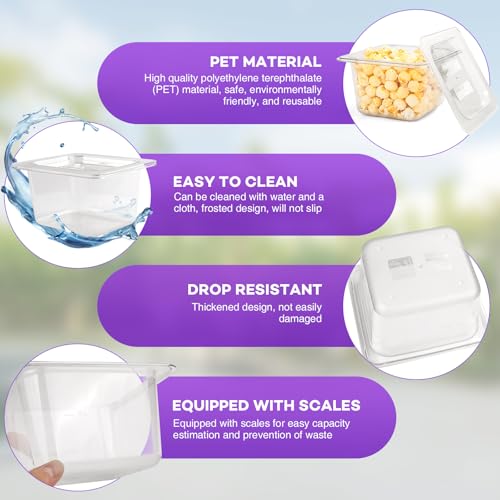 VOISEN 12 Pack Plastic Food Pan with Lids 1/6 Size 4 Inch Deep - color: 12 Pack 1/6 4"Deep