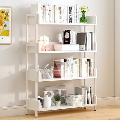OSCHF Wide Open Shelf Bookcase, 4-Tier, Warm White - color: White, size: 4-Tier