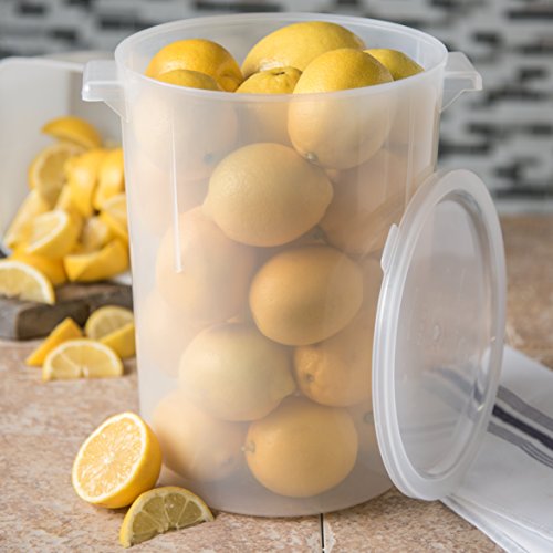 Carlisle FoodService Products Bain Marie Round Food Storage Container for Kitchens, Restaurants, Catering, Plastic, 8 Quarts, Clear, (Pack of 12)