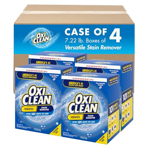 OxiClean Versatile Stain Remover Professional, 7.22 LB Box (Pack of 4) 156 Loads - size: 115.5 Ounce (Pack of 4)