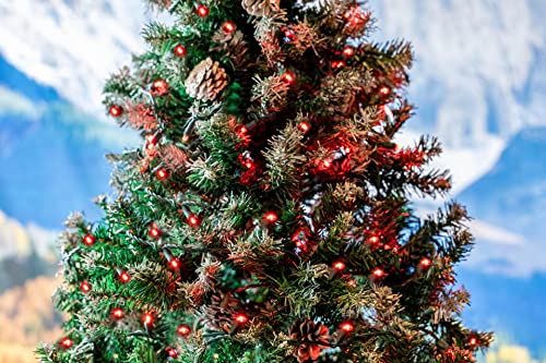Novelty Lights 50ft 100 LED Red Christmas Lights, Green Wire String Lights - color: Red