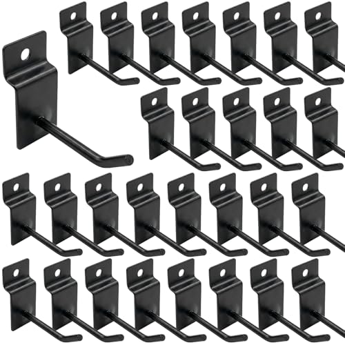 100Pcs Slatwall Hooks Bulk Set, Heavy Duty Slat Wall Hanging Hook and Hanger, Slatwall Pegboard Accessories for Retail Shop Display, Garage Organization (Black, 2 Inches/5 CM) - color: Black, size: 2 Inches/5 CM