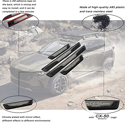 Carbon Fiber Door Sill Protector for Mazda CX-50 CX50 2023 2024, Door Entry Guard Scuff Plate Trim Cover Accessories, Auto Interior Accessory Kick Panels 4pcs set