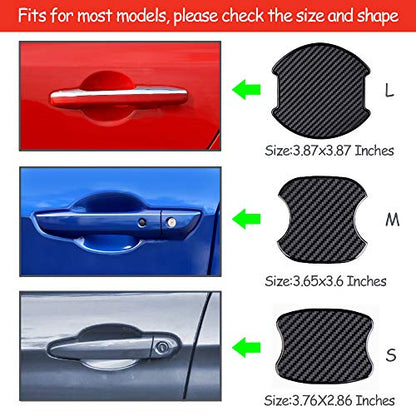 Universal 3D Carbon Fiber Car Door Handle Protection Film-S - color: Black, size: S