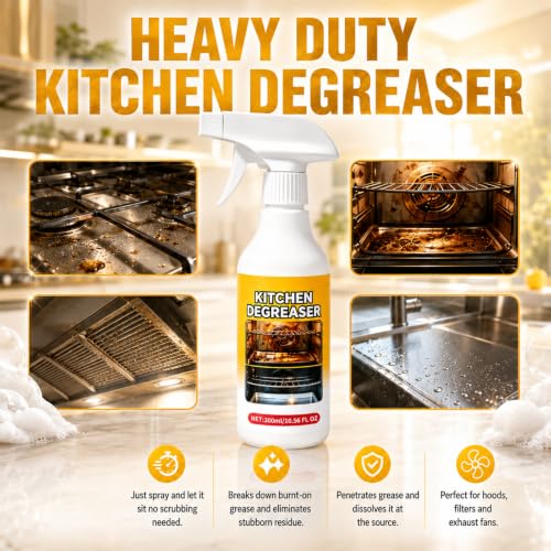 300ml/10.56FL OZ Greasekiller Spray BBQ Grill Cleaner, Fast Acting Heavy Duty Grill Degreaser Spray, Effectively Removes Grease for Outdoor BBQ Grate,Grill Lid,Stovetop