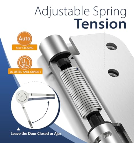 4 Inch Self Closing Door Hinges,2-Pack Spring Hinges,1/4" Radius Corners - size: 4"-2 Pack-1/4" Corner