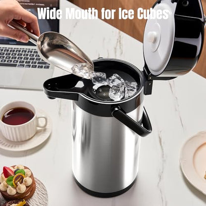 PARACITY Coffee Carafe with Pump, 84.5 oz Stainless Steel Airpot Dispenser - color: Stainless Steel