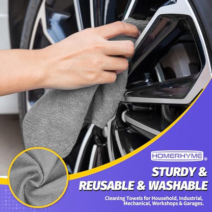 Microfiber Cleaning Cloth,150 Pack Grey Cleaning Rags - color: Grey, size: 150 Pack