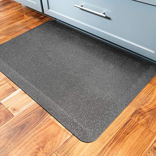 WellnessMats Anti-Fatigue Granite Motif Kitchen Mat, 36 Inch by 24 Inch, Steel - color: Steel, size: 36"L x 24"W x 0.8"Th