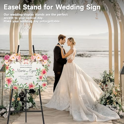Easel Stand for Sign, Black Metal Display Easel for Wedding & Posters