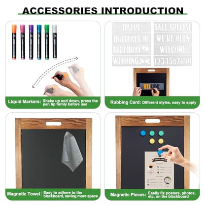 Pubell Magnetic Sandwich Chalkboard Board Signs - color: T-brown
