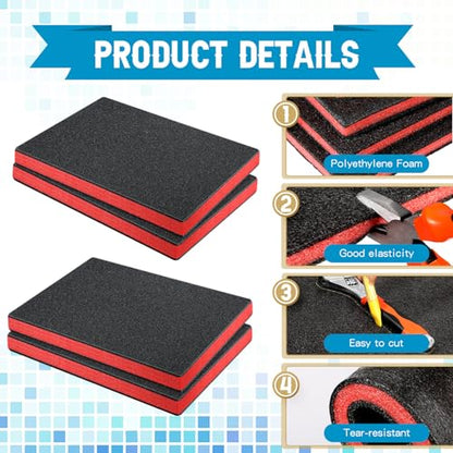 Outus 4 Pcs Polyethylene Foam, 16 x 12 x 1 Inch, Red, Black - color: Red, Black, size: 16 x 12 x 1 Inch