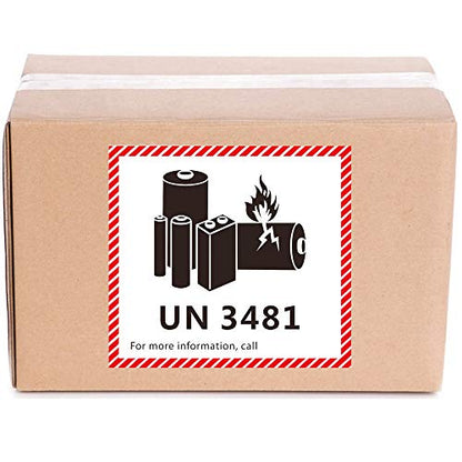 HYBSK 50PCS 4.7" x 4.3" Lithium Ion Battery Transport Caution Warning Labels for Shipping (UN3481) - size: UN3481