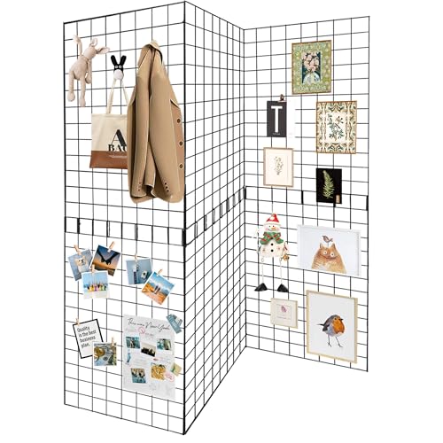 Grid Wall Panels 3 Pcs, Commercial Grade Gridwall Panels, Metal Grid Wall Panel Display Stand, You Can DIY 6 Pack 2'x3' or 3 Pack 2'x6' (Black) - color: Black
