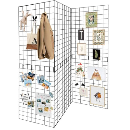 Grid Wall Panels 3 Pcs, Commercial Grade Gridwall Panels, Metal Grid Wall Panel Display Stand, You Can DIY 6 Pack 2'x3' or 3 Pack 2'x6' (Black) - color: Black