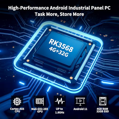 21.5 Inch Android 11 Touchscreen Display, 16:9 1080P FHD Interactive Screen, RK3568 Quad-Core, 4GB RAM 32GB ROM, Built-in Speakers,Smart Board for Office/Automation/Kiosk/Bar/Warehouse