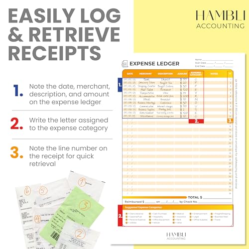 Extra Large Receipt Envelope & Receipts Organizer (Pack of 18) - Efficiently Manage Business Expenses & Log Mileage Trips - 8.5” x 11.0” Inches, Yellow Color- Business Ledger for Small Business - color: Yellow