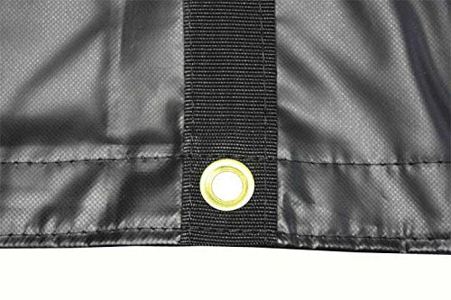 Mytee Products 24' x 30' Flatbed Trailer Steel Machinery Tarp with 8 FT Drop - Heavy Duty Black 18 Oz Vinyl Waterproof Tarp for Truck/Trailers to Protect Cargo from Wind, Rain, Snow and Sun - size: 24' x 30' (8' Drop)